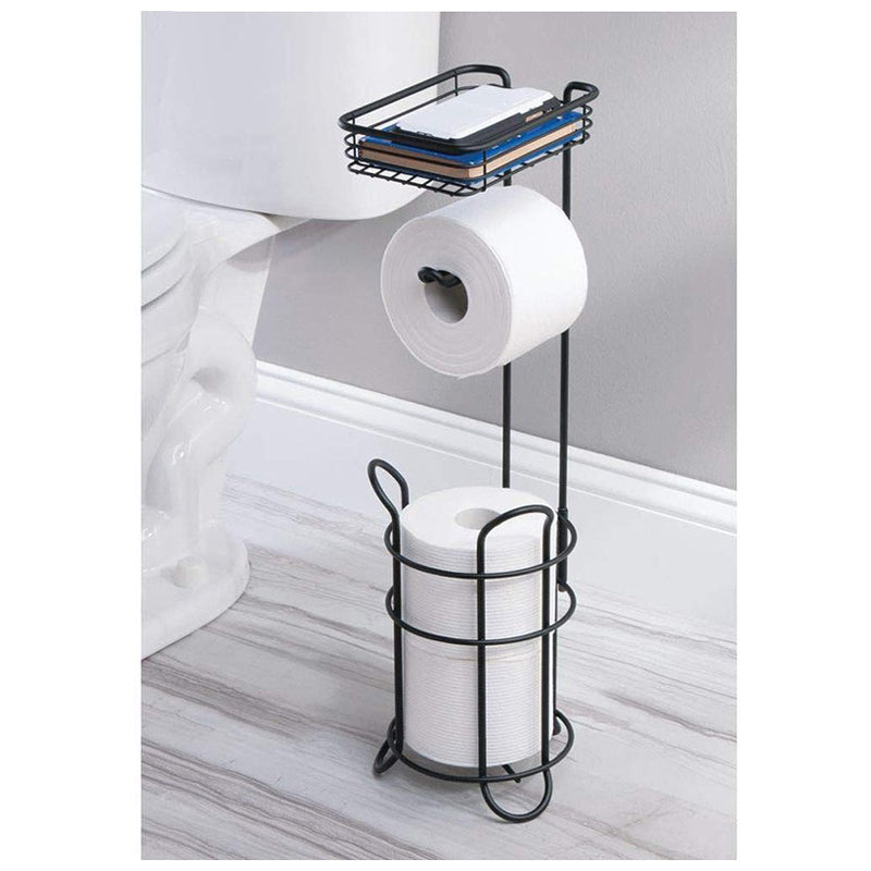 Idesign Classico Roll Stand With Shelf   - Bronze