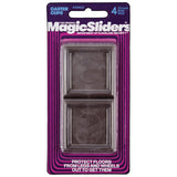 Magic Sliders 4Pc Non-Skid Protective Caster Cups Square 1-3/4"
 - Black