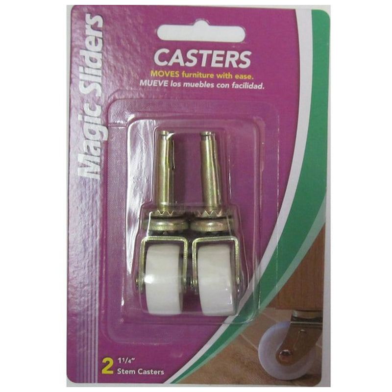 Magic Sliders Ld Roller Steam Caster 1-1/4" - Gold - White