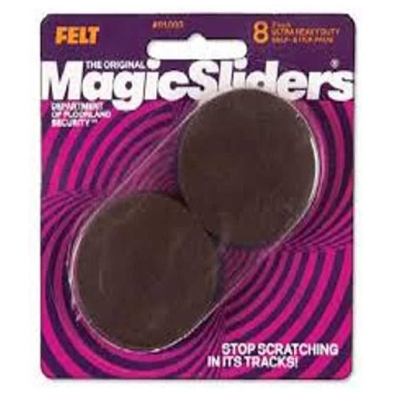 Magic Sliders 8Pc Ultra Hd Self Stick Adhsive Pads 2" - Brown