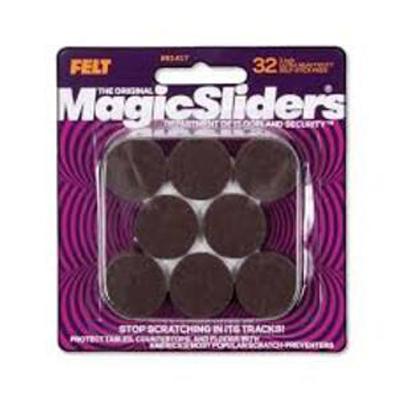 Magic Sliders 32Pc Ultra Hd Self Stick Adhsive Pads 1" - Silver