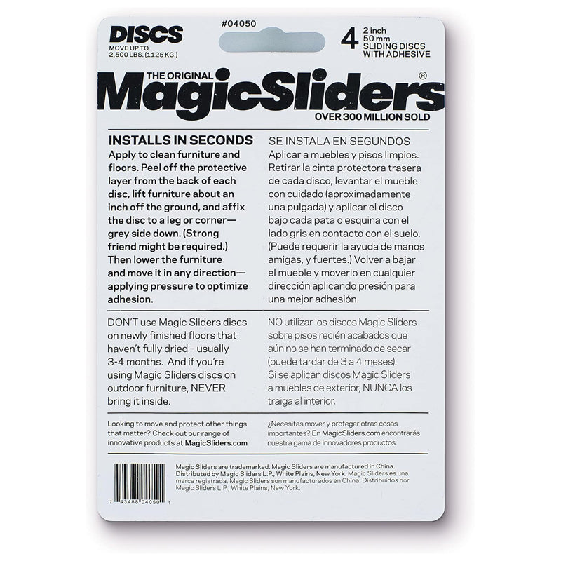 Magic Sliders 2" Round Sliding Discs - Silver