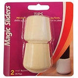 Magic Sliders 2Pc Rubber Leg Tips 1-1/4" - White