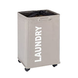 سلة غسيل رفيعة بعجلات كورنو رمادي داكن - 43 لتر