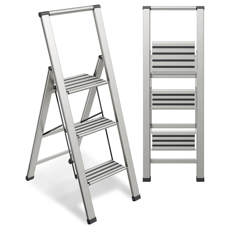 Wenko Step Ladder 2 Step -Aluminum Design - Silver