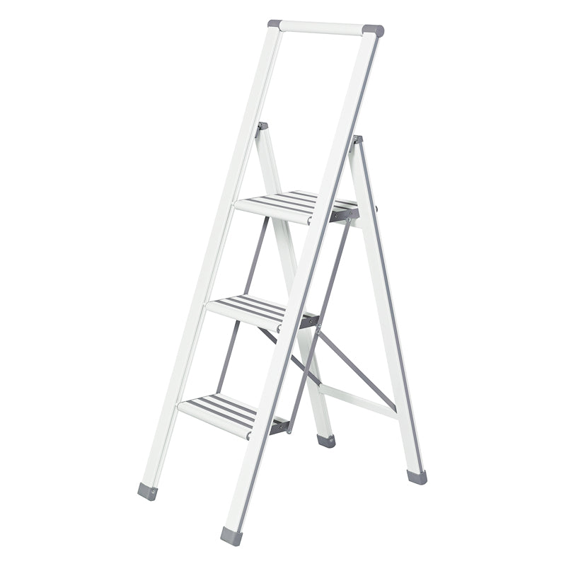 Wenko Step Ladder 3 Step -Aluminum Design - Silver