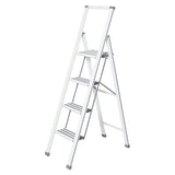 Wenko Step Ladder 4 Step -Aluminum Design - Silver
