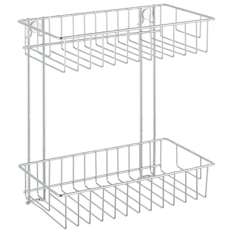 Wenko Classic Wall Rack With 2 Shelves - Silver