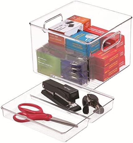 Idesign 2-Piece Drawer Organizer Set – 8 × 12 × 3 In – Linus - Clear