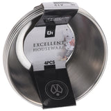 4Pc Bowl Set 60Xh25Mm-Silver