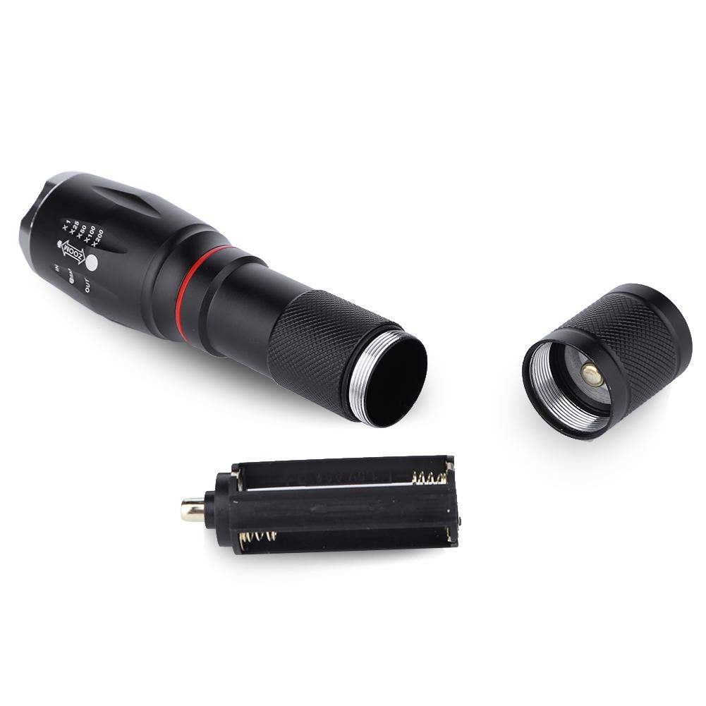 Multi function led flashlight - black