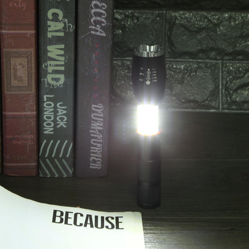 Multi function led flashlight - black