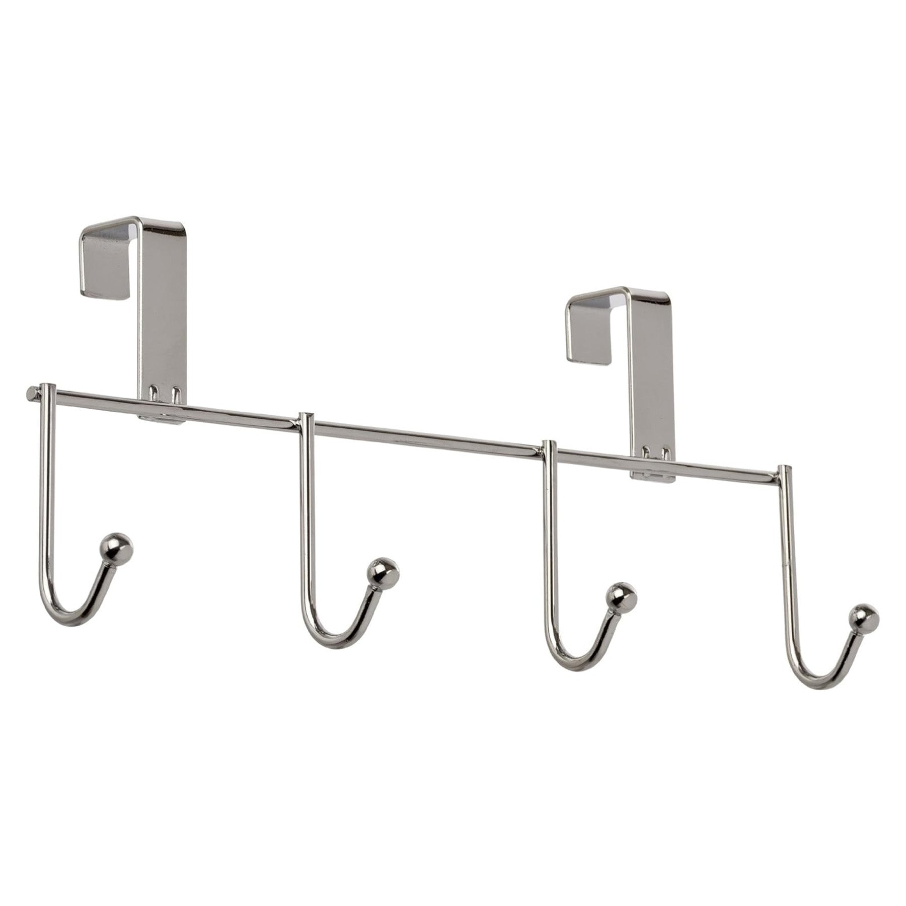 Door Strip with 4 Hooks Silver Metal