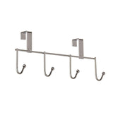 Door Strip with 4 Hooks Silver Metal