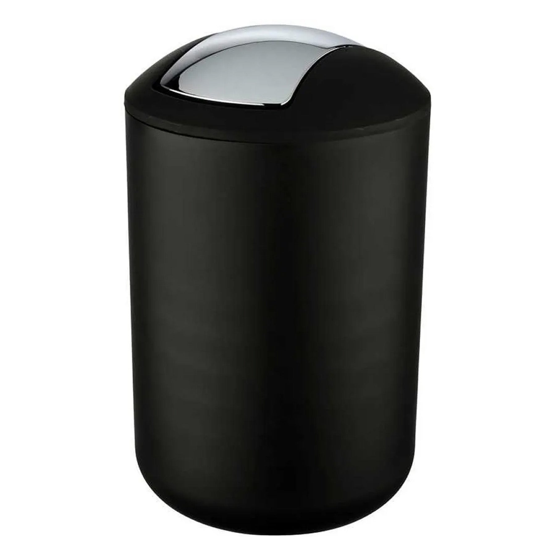 Brasil Black Swing Cover Bathroom Waste Bin, 6.5 Ltr.