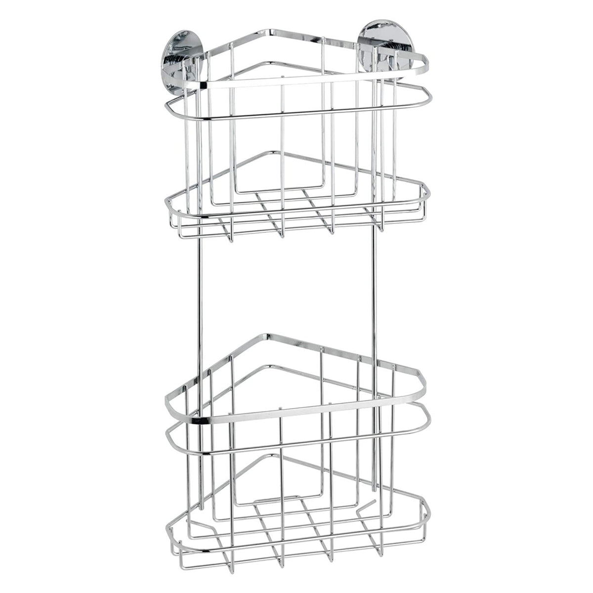 2-Teir Bathroom Corner Shelf, Silver