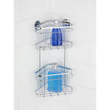2-Teir Bathroom Corner Shelf, Silver