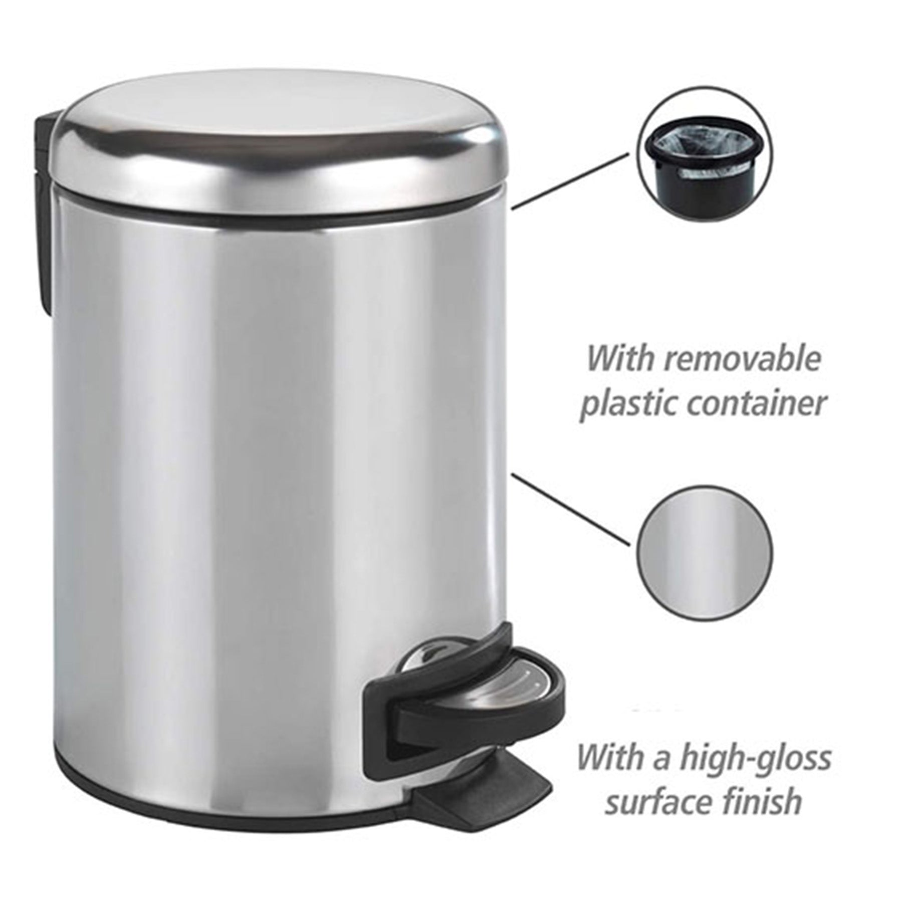 Pedal bin - Silver