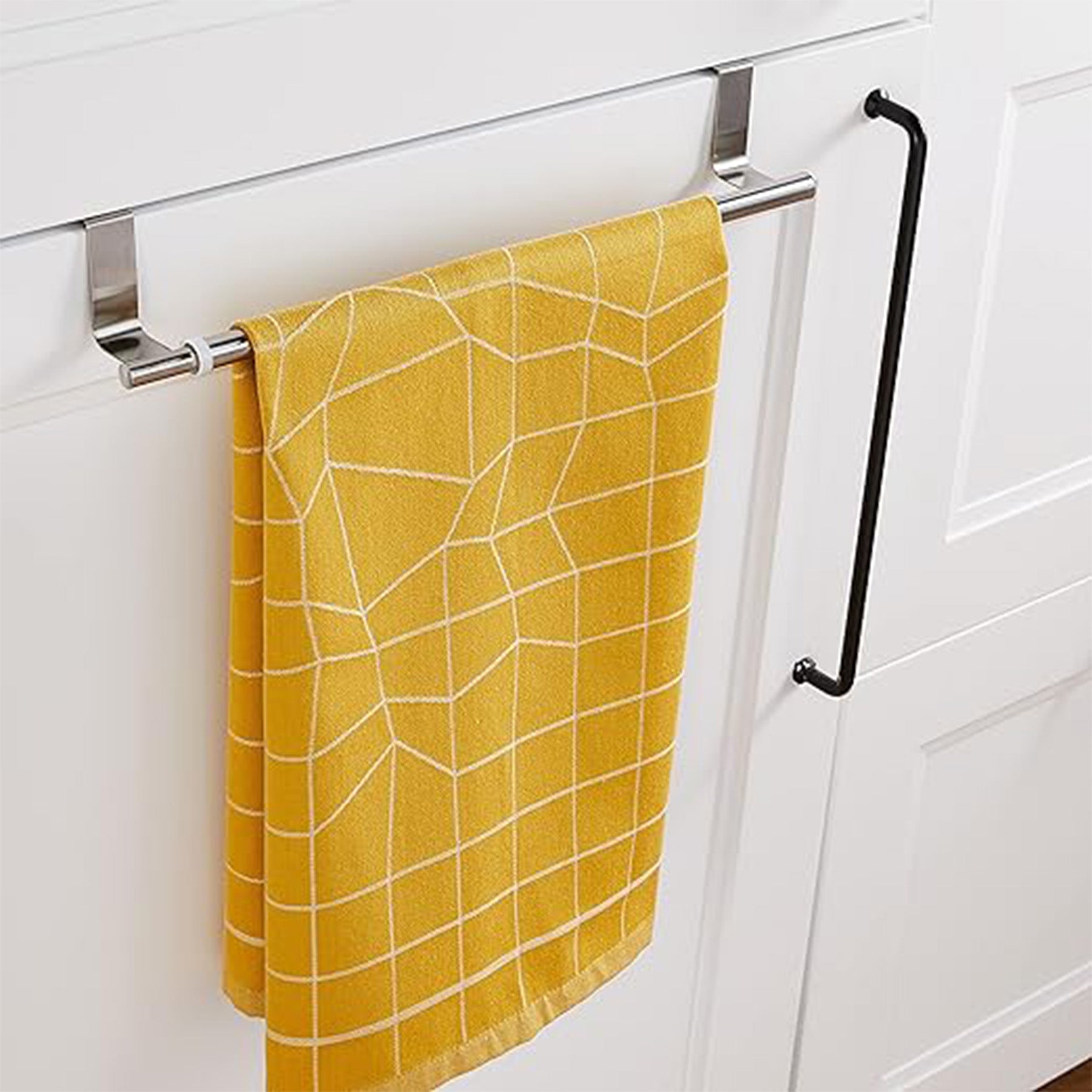 Door holder - 60 cm, Matt Silver/Black