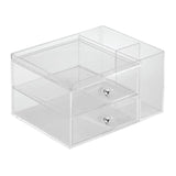 Idesign  Drawers W/Side Organizer- 2 Drawer, -Clear