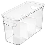 Inter Design Crisp Divided Bin 6X14X8 Clear Matte - White
