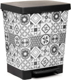 Pedal Dust Bin - White & Black