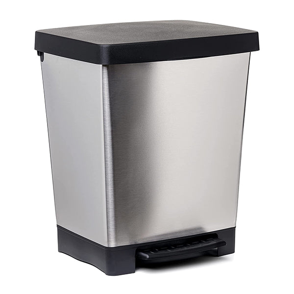 Pedal Dust Bin - Silver Grey