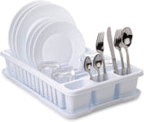 Dish drainer with tray - White