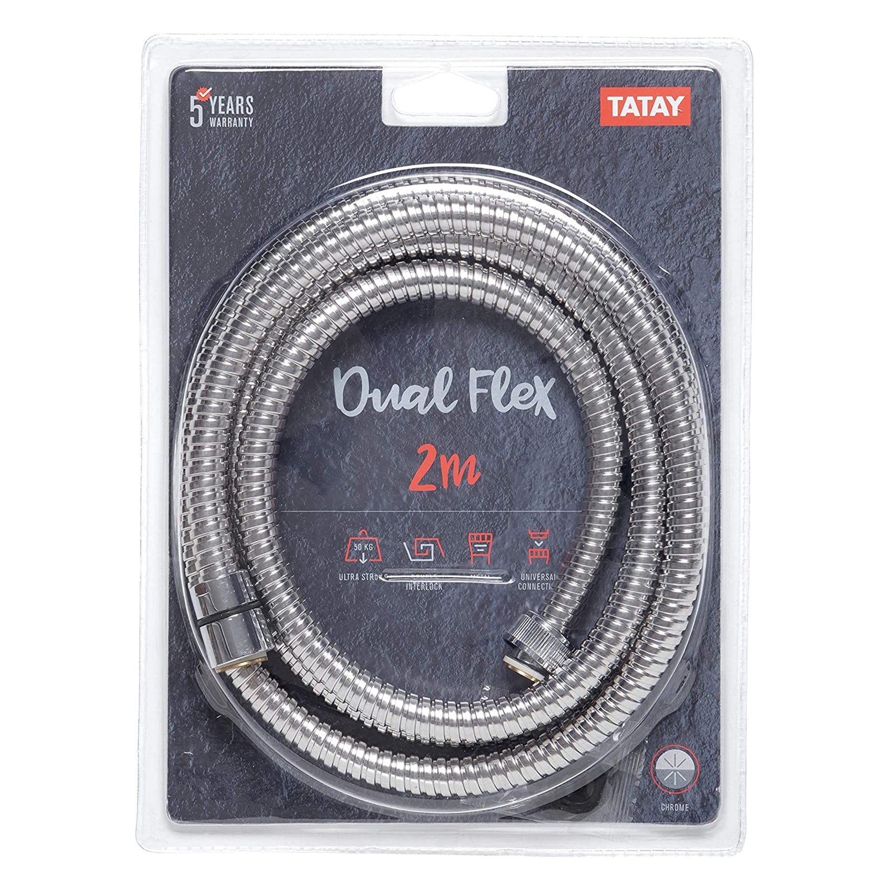 Shower hose dual flex, Silver