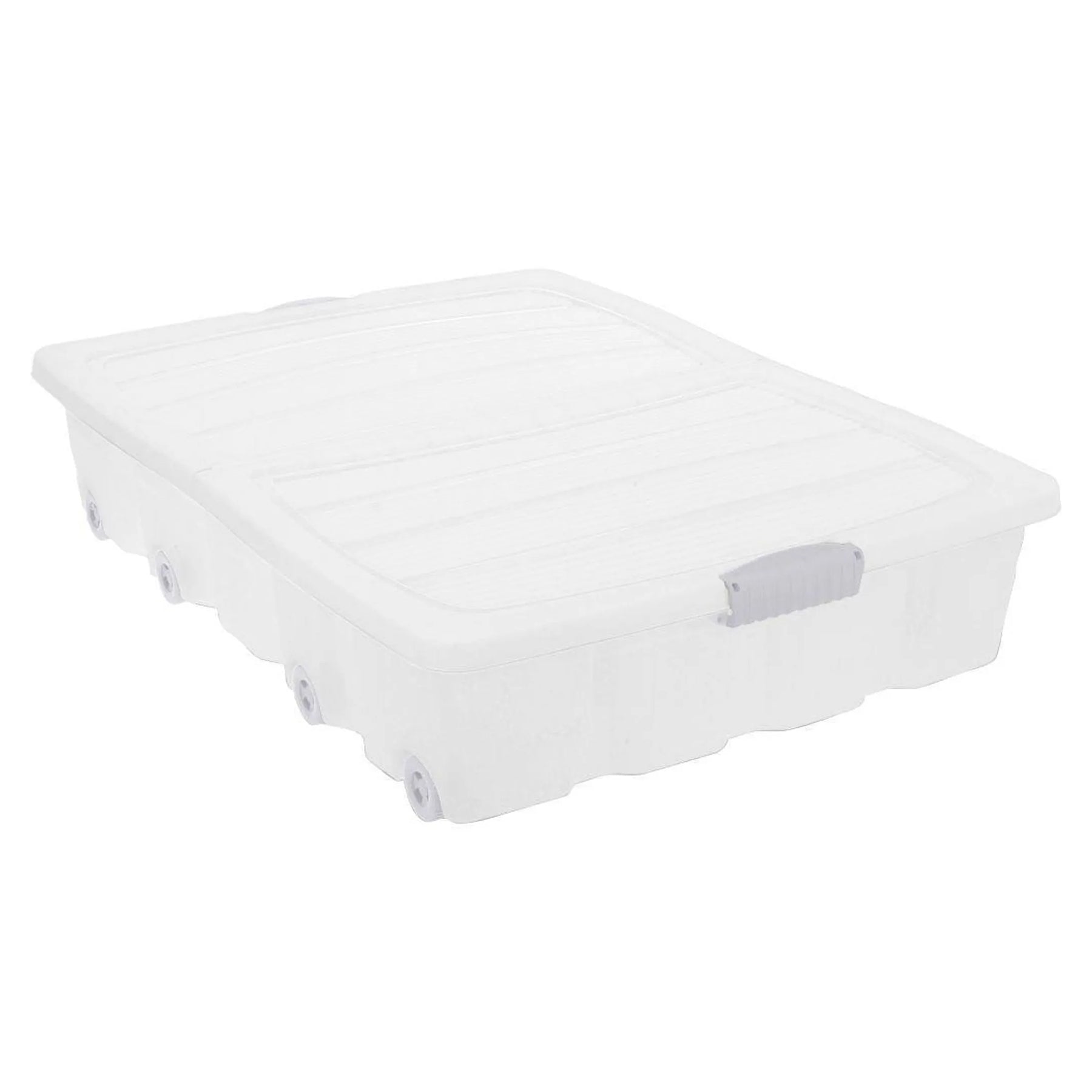 Storage box with lid & Wheels - white