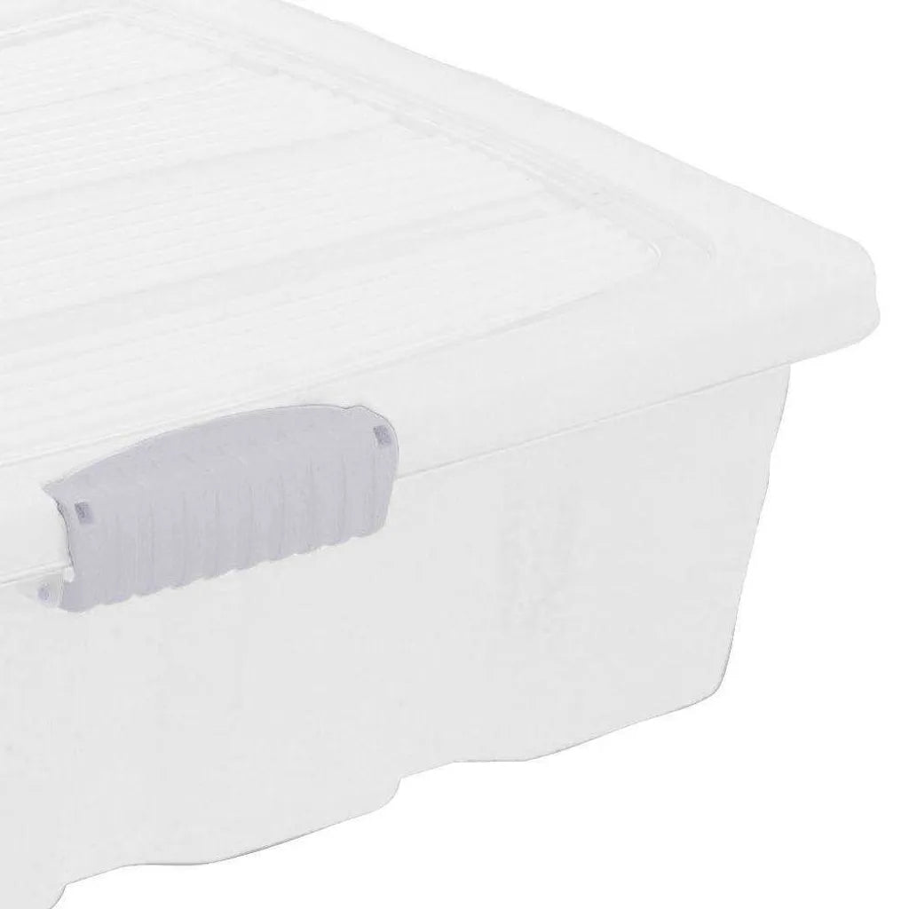 Storage box with lid & Wheels - white