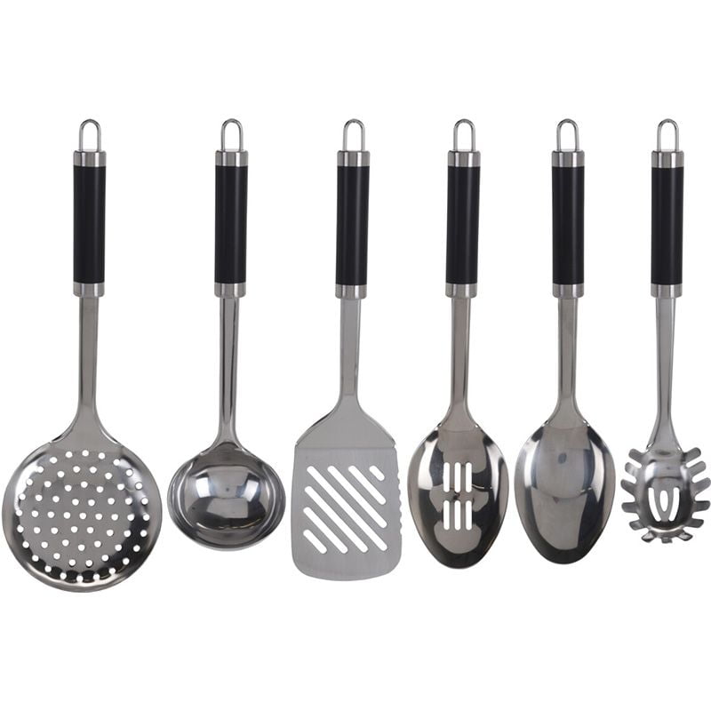 6 Pcs Kitchen utensils set, Black & Silver