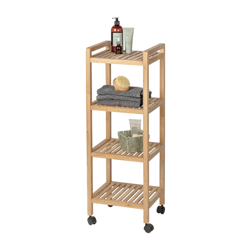 Wenko 4 Tier Roller Rack Norway, Slim - Brown