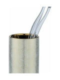 Bathroom Tumbler, Gold & White