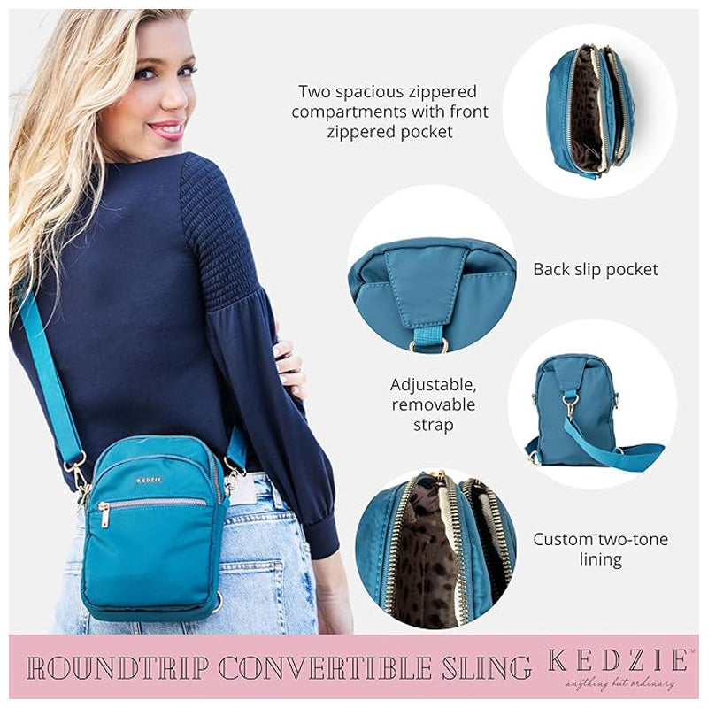 Kedzie  Convertible Sling Bag - Blue