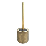 Rivara Hand Painted Toilet Brush Holder, Ceramic, Gold