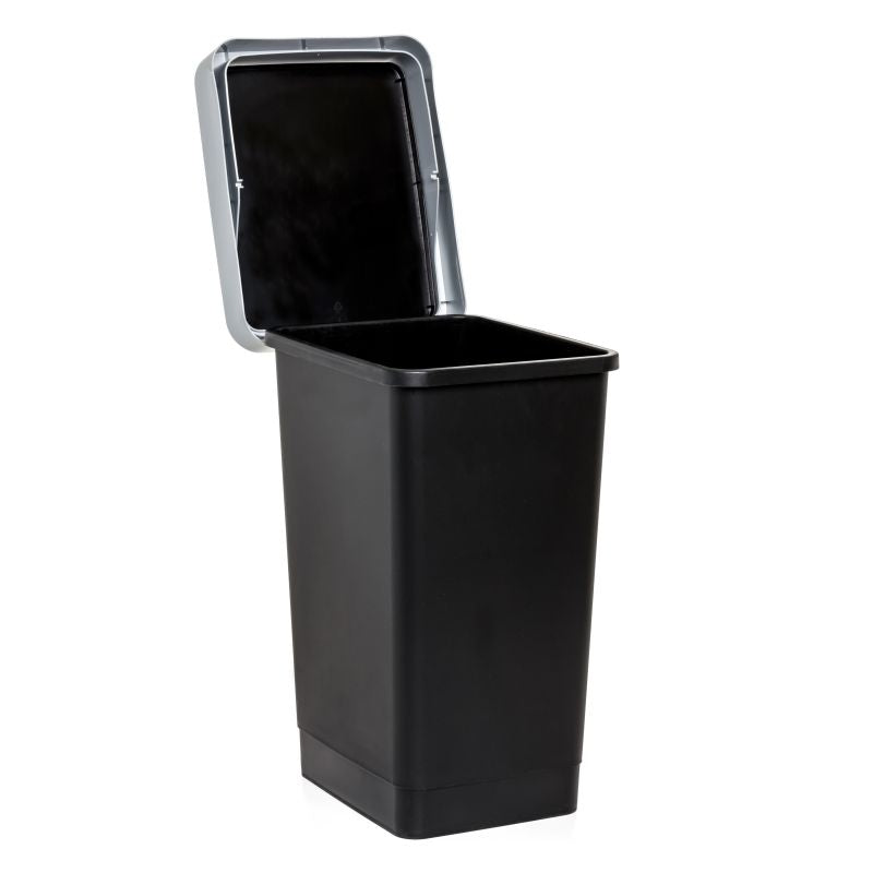Dustbin with swing lid, Black