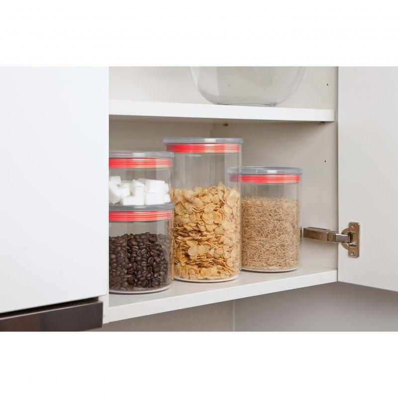 Kitchen Jar 2L - Clear & Red
