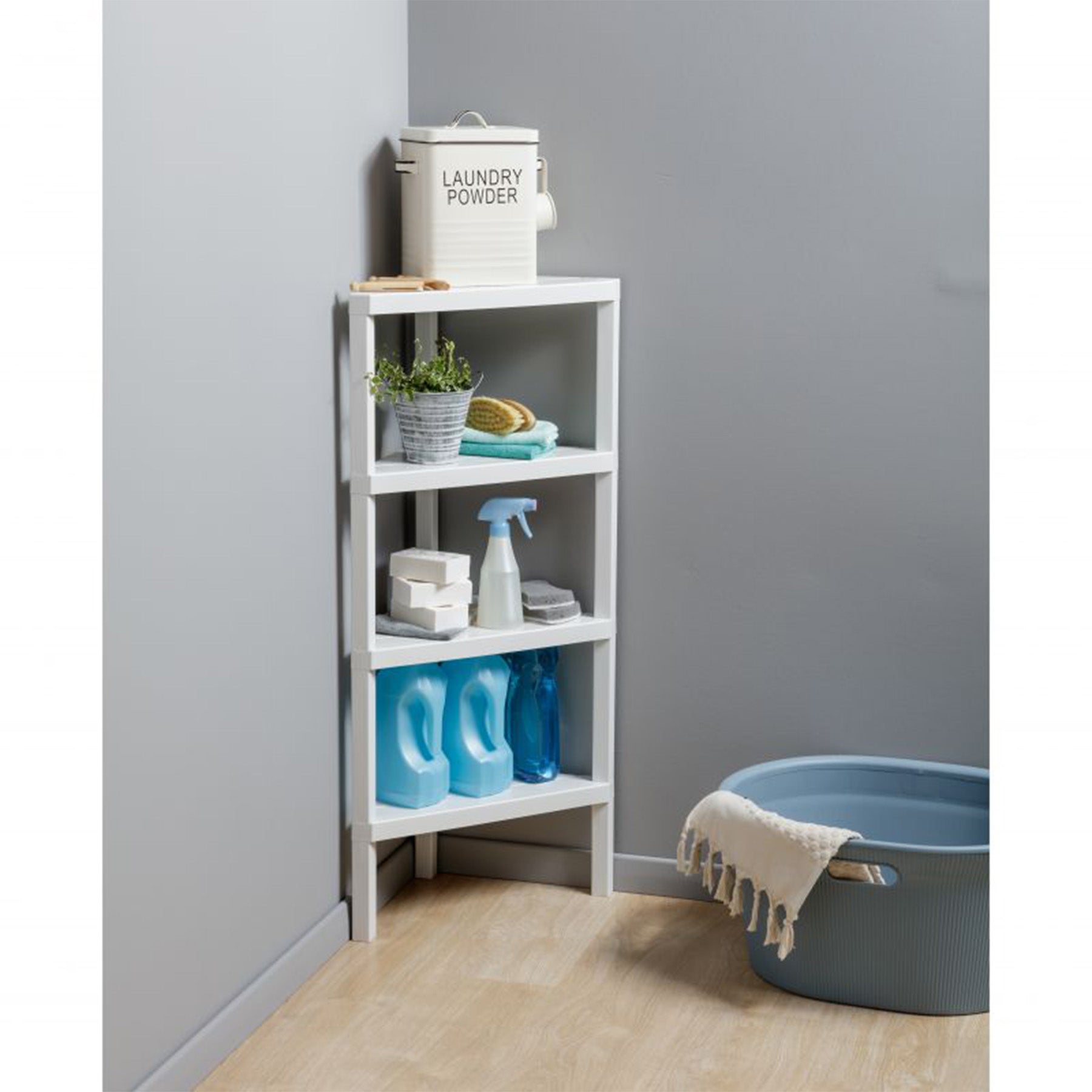 CORNER RACK LOMBOK 4 LEVELS GREY