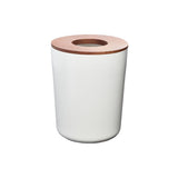 Idesign Eco Vanity Steel Waste Basket W/Lid Coconut -White /Gold