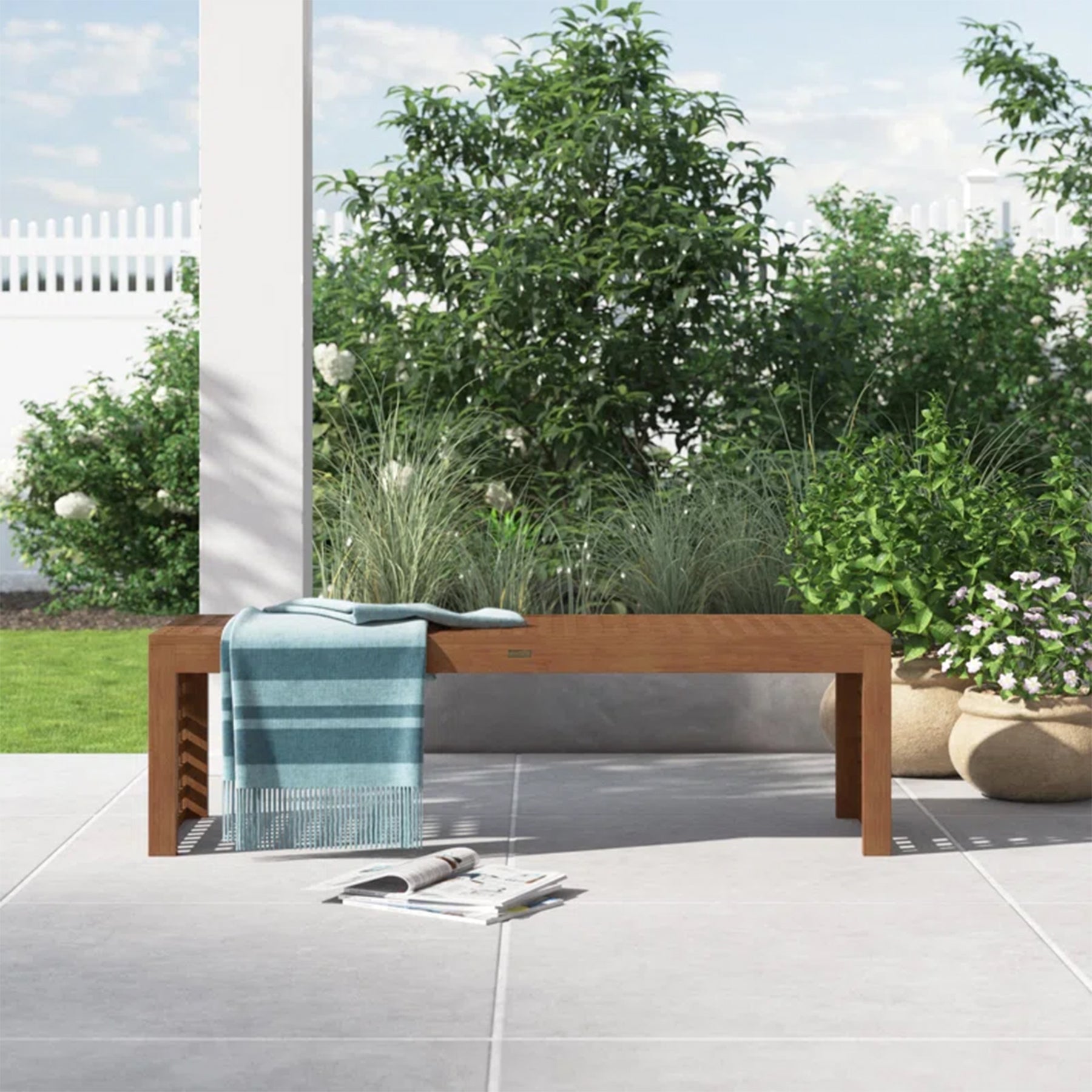Checkerboard Eucalyptus Bench