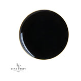 Luxe Party Dinner Round Plates 10Pc 10.25"- Black-Gold
