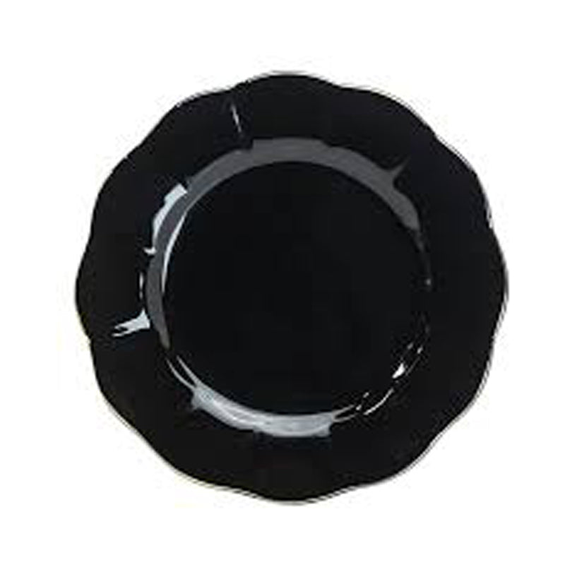 10Pc 8.5” Scalloped Mint Salad/Dessert Plates With Gold Trim - Black