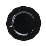 10Pc 8.5” Scalloped Mint Salad/Dessert Plates With Gold Trim - Black