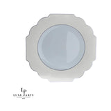 Luxe Party 10Pieces 10.7" Dinner Plates With Clear B-Scalloped Silver