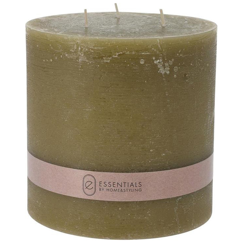 Candle Pillar 14X14Cm - Olive