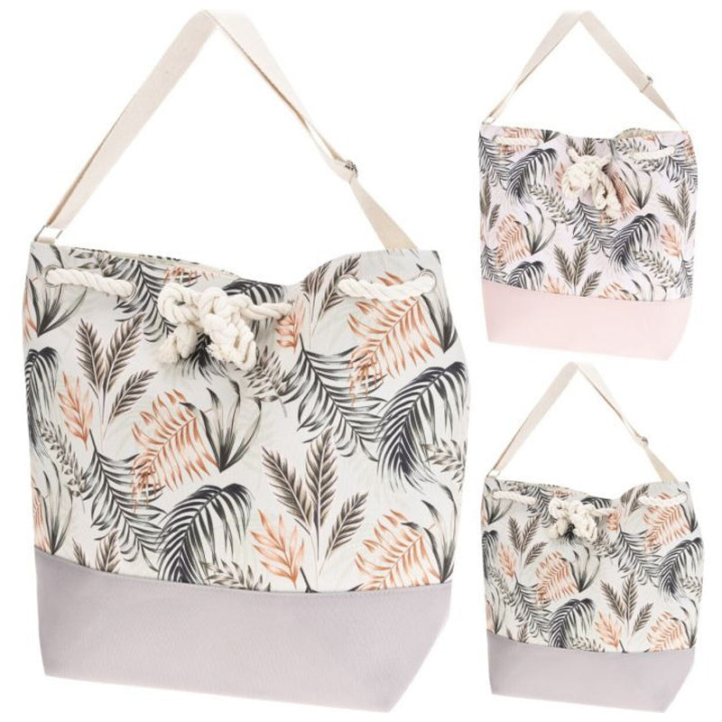 Beach Bag Leaf Design 2Asstd Clr