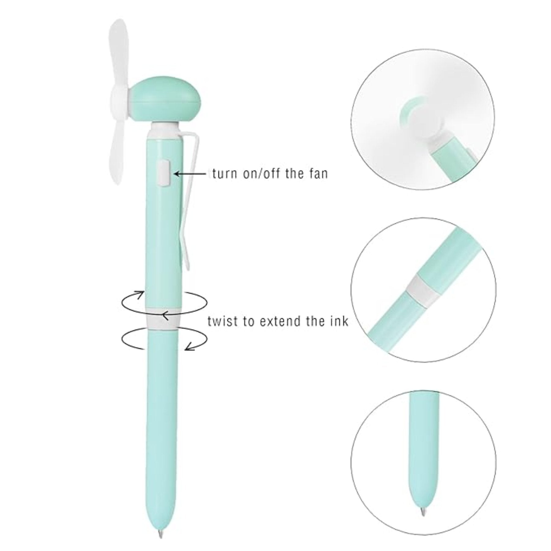 Pen with fan - Blue