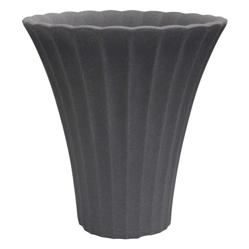 Flower Pot Ribbed Vase Grey 40X42Cm - Navy