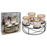 Koopman Tealight Holder Round 20Cm - Bronze